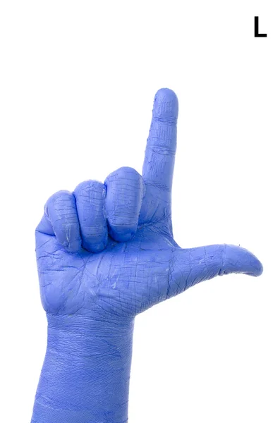 Little Finger Spelling the Alphabet in American Sign Language (A — Stock Photo, Image