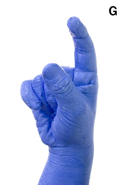 Little Finger Spelling the Alphabet in American Sign Language (A — Stock Photo, Image