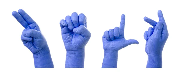 Little Finger Spelling the Alphabet in American Sign Language (ASL). word is Help — Stock Photo, Image