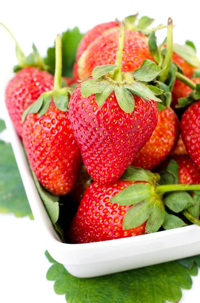 Fresh strawberries were placed — Stock Photo, Image