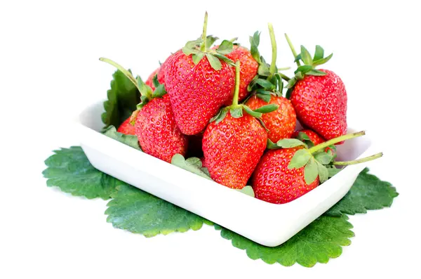 Fresh strawberries were placed — Stock Photo, Image