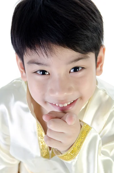 Asiatico felice ragazzo in thai costume — Foto Stock