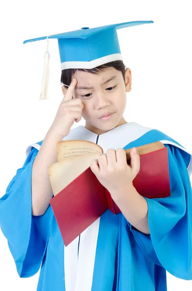 Asian Child with red book — Stock Photo, Image