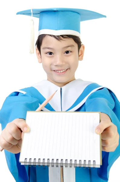 Asiatico bambino con notebook — Foto Stock