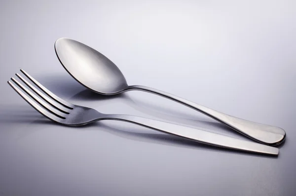 Cutlery set with Fork and Spoon — Stock Photo, Image