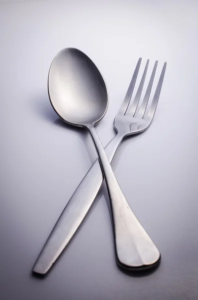 Cutlery set with Fork and Spoon — Stock Photo, Image