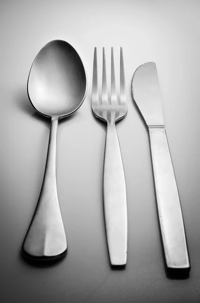 Cutlery set with Fork, Knife and Spoon — Stock Photo, Image