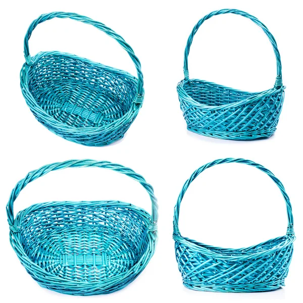 Group of empty wicker basket isolated — Stock Photo, Image