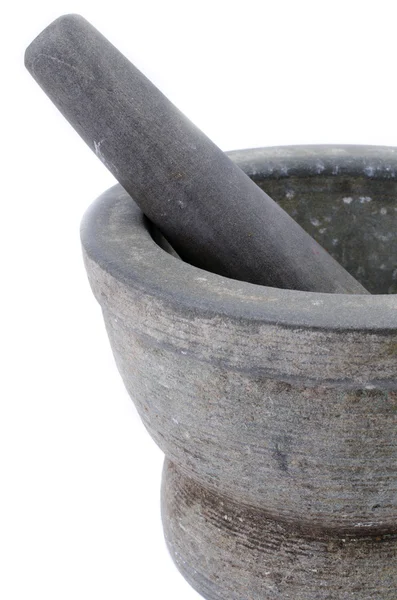 Mortar and Pestle on White — Stock Photo, Image