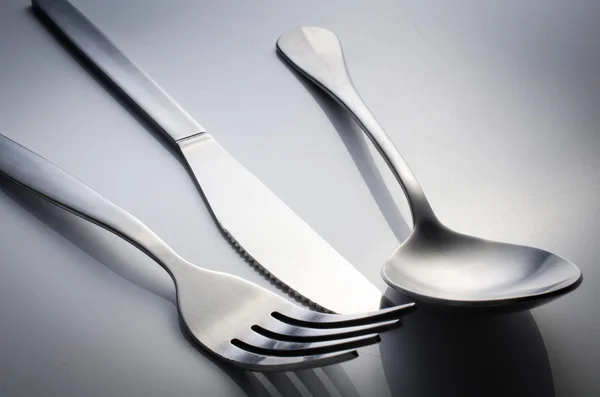 Cutlery set with Fork, Knife and Spoon — Stock Photo, Image