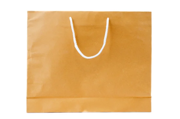 Brown paper bag on white background — Stock Photo, Image