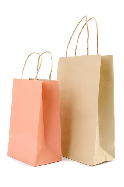 Brown paper bag on white background — Stock Photo, Image