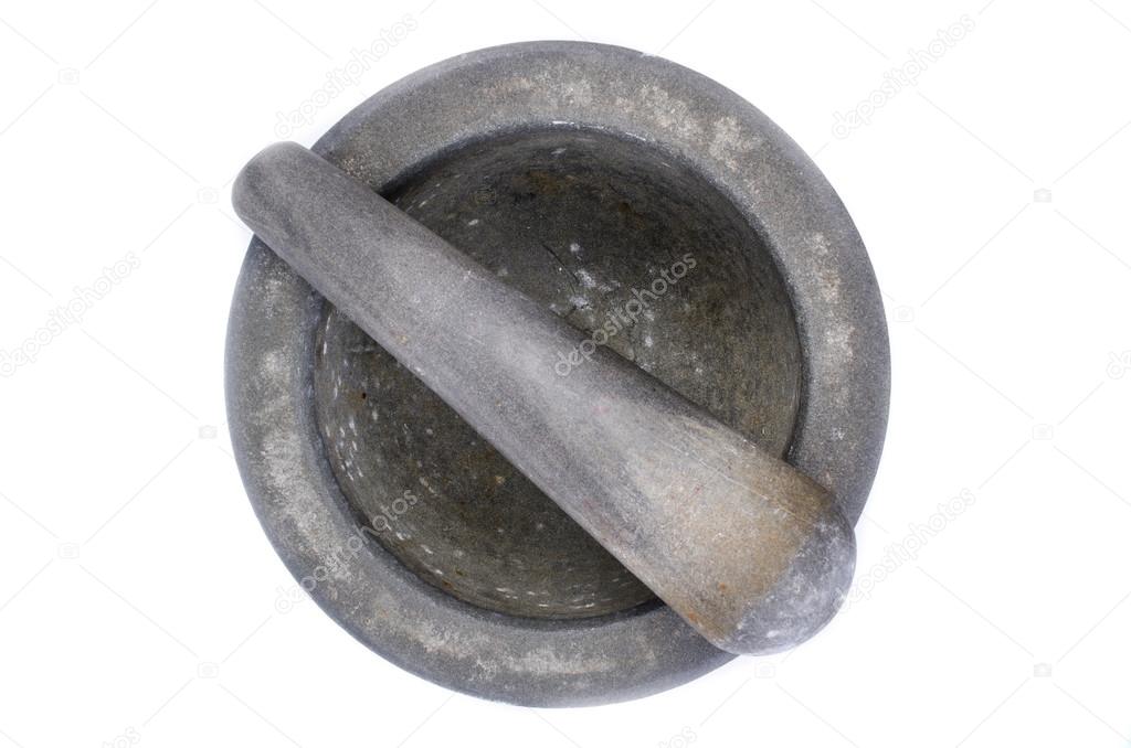 Mortar and Pestle on White 