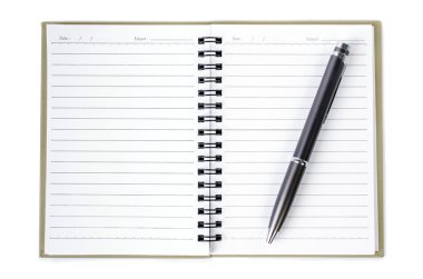 çizgili defter ve kalem