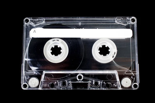 Cassette tape on black background — Stock Photo, Image