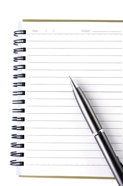 Lined notebook and pen — Stock Photo, Image