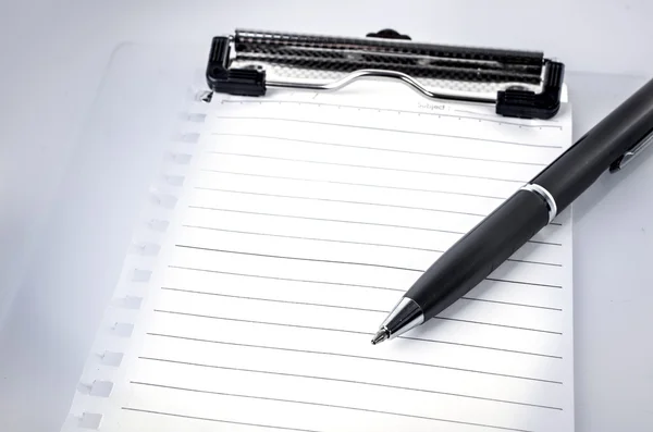 Lined notebook and pen — Stock Photo, Image