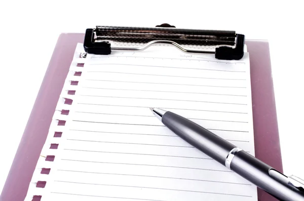 Lined notebook and pen — Stock Photo, Image