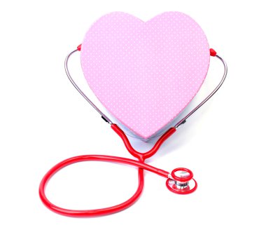 Hediyelik kutu şekli kalp kırmızı stetoskop