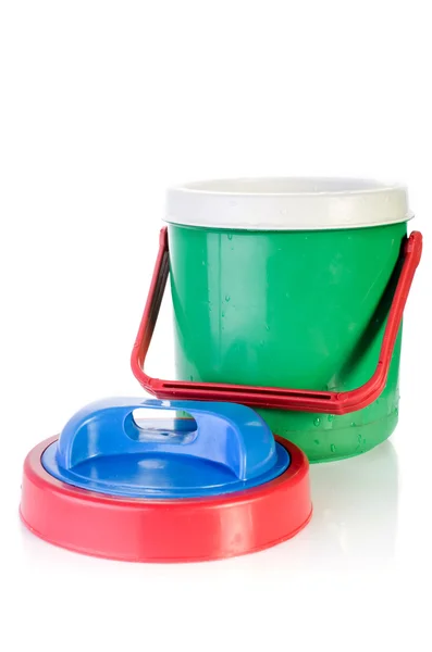 Colorful plastic cool box — Stock Photo, Image