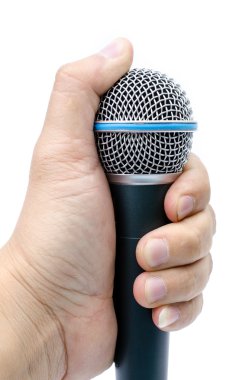 Beyaz arkaplanda mikrofon
