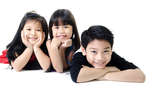 Portrait of happy asian boy and girl having fun — Stock Photo, Image