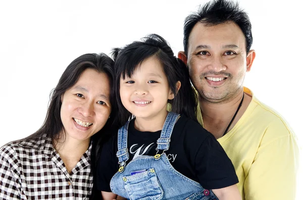 幸せなアジア家族 - 分離白 — ストック写真