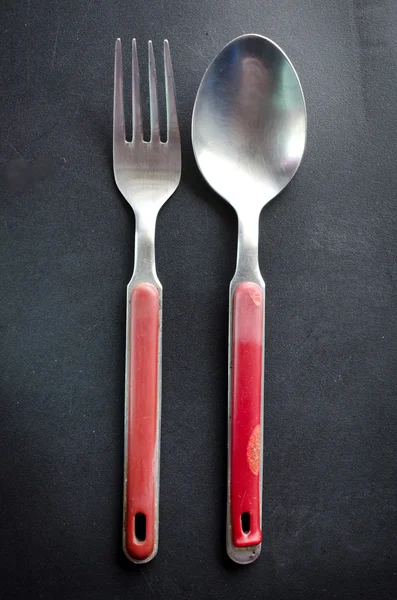 Old fork and spoon — Stock Photo, Image