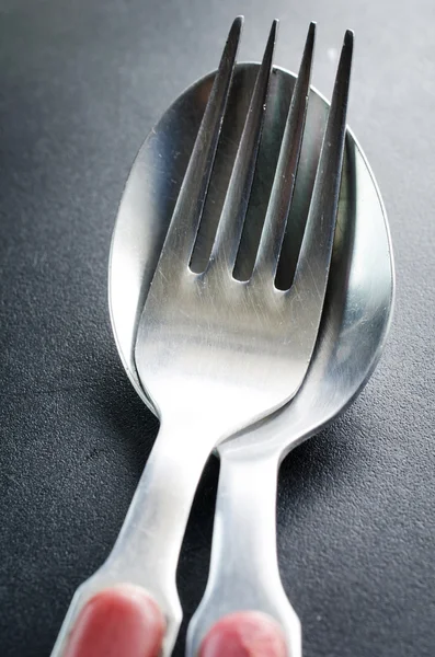 Old fork and spoon — Stock Photo, Image