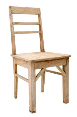 kirli eski ahşap sandalye 