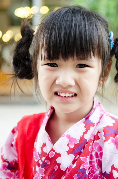 Little asian child in japanese traditional costume — Zdjęcie stockowe