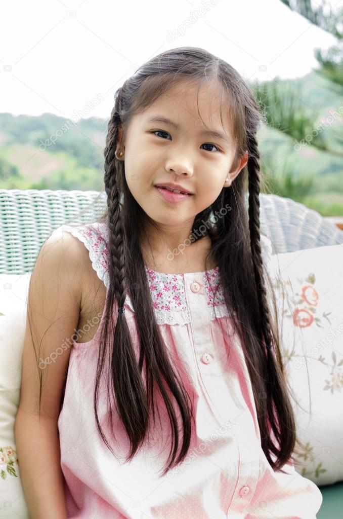 Portrait Of Little Happy Asian Cute Girl Stock Photo C Sirikornt