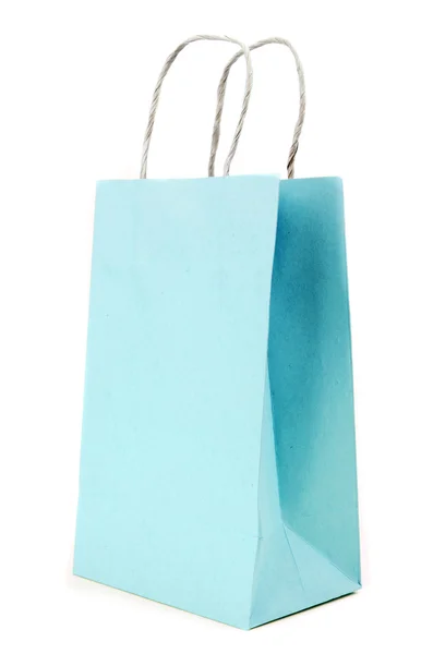 Blue paste  Paper bag on white background — Stock Photo, Image