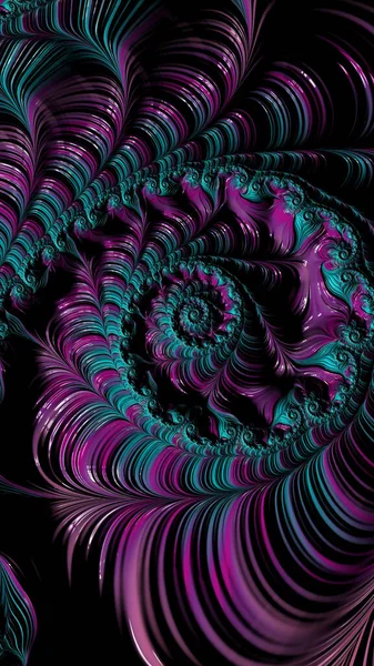 芸術的かつ想像力豊かなデジタルデザインの抽象的な3Dフラクタル背景 — ストック写真