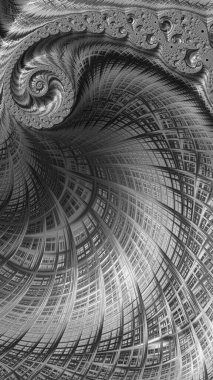 Sanatsal ve yaratıcı dijital olarak tasarlanmış soyut 3D fraktal arkaplan