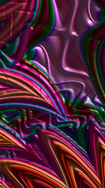 Sanatsal ve yaratıcı dijital olarak tasarlanmış soyut 3D fraktal arkaplan