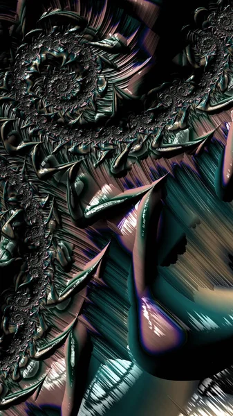 Konstnärlig Och Fantasifull Digitalt Utformad Abstrakt Fraktal Bakgrund — Stockfoto