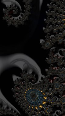 Sanatsal ve yaratıcı dijital olarak tasarlanmış soyut 3D fraktal arkaplan