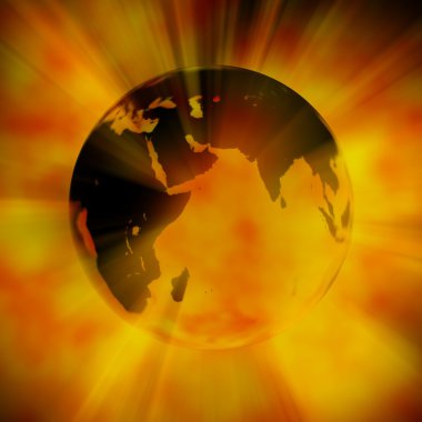 toprak ışık ışınları ile