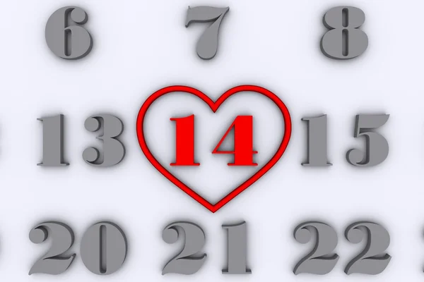 De dag van Valentijnskaarten kalender — Stockfoto