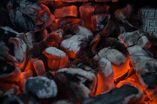 Ateşin içinde sıcak kömür — Stok fotoğraf