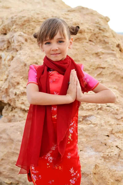 Little girl in the Japanese style — Stock Photo, Image