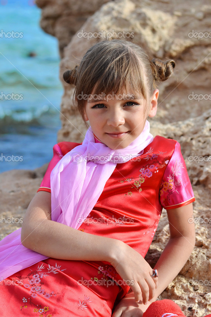 Little girl in the Japanese style Stock Photo by ©Delfinkina 27388593