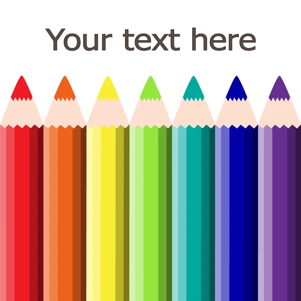 Crayons de couleur. Créativité thème arrière-plan . — Image vectorielle