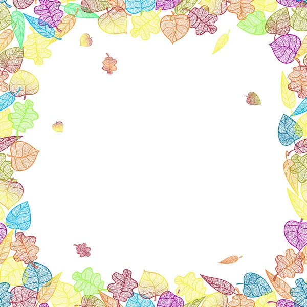 Banner autunnale con foglie colorate. — Vettoriale Stock