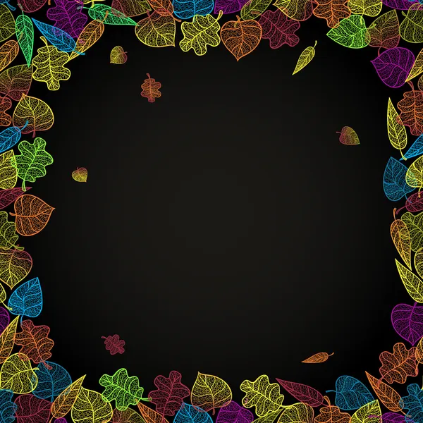 Herbstbanner mit bunten Blättern. — Stockvektor