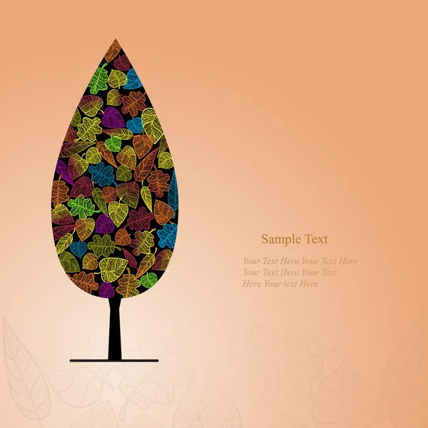 Banner de otoño con árbol . — Vector de stock