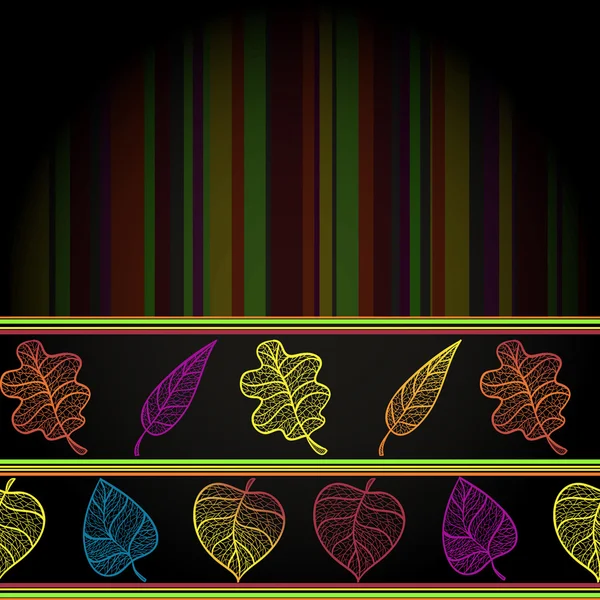 Banner de otoño con hojas coloridas. — Vector de stock