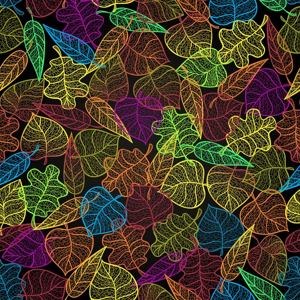 Otoño hojas transparentes patrón fondo — Vector de stock