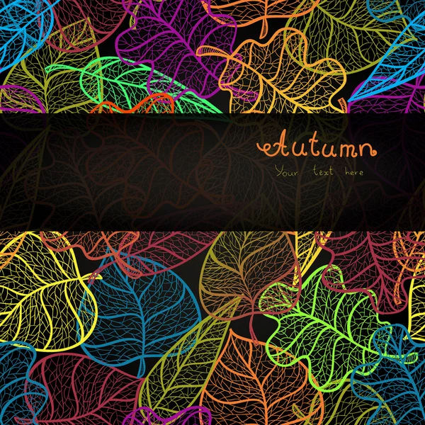 Automne transparent feuilles motif fond — Image vectorielle